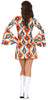 GP86063 – Hippie 70s Party Outfit Schlagermusik – Größe: 36 - 38 (S), 38 - 40 (M), 42 - 44 (L) – Farbe: Mehrfarbig
