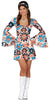GP86071 – Hippie 70s Blumen Swingkleid Stirnband – Größe: 36 - 38 (S), 38 - 40 (M), 42 - 44 (L) – Farbe: Mehrfarbig