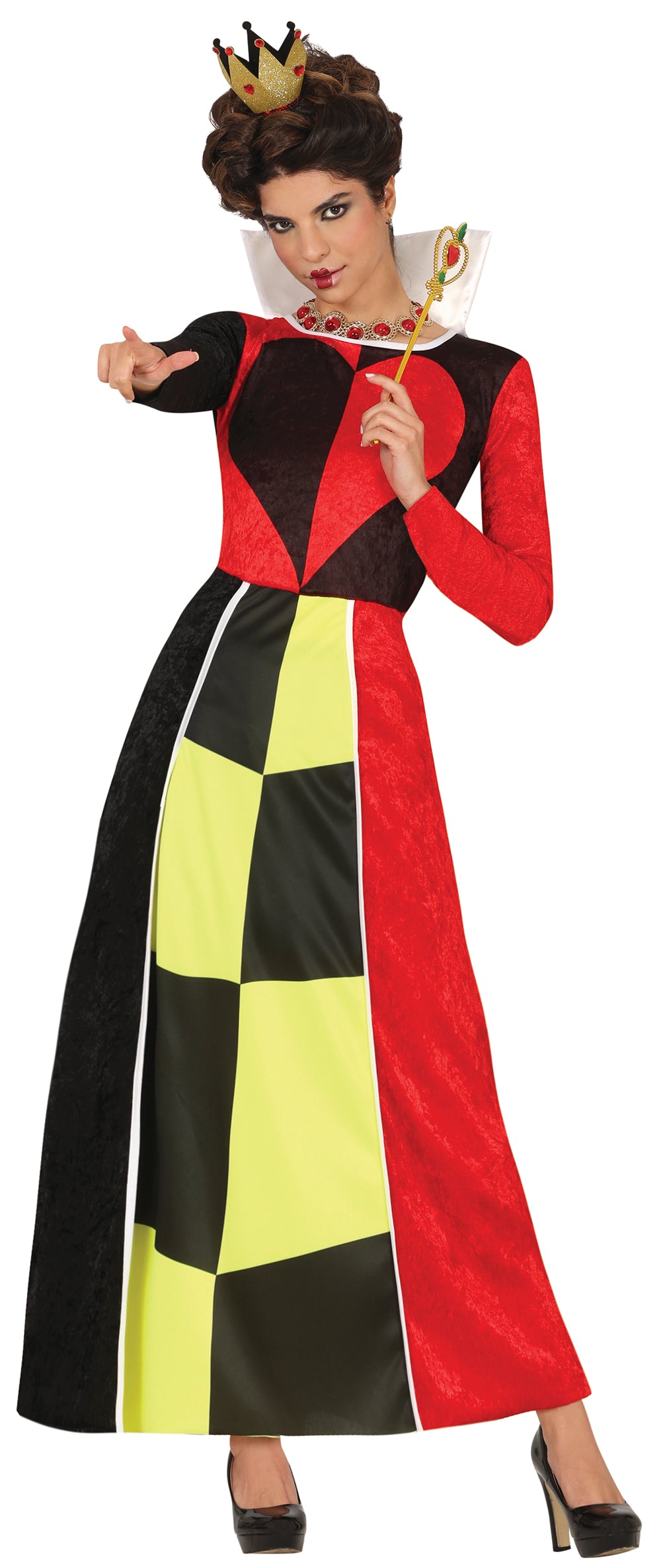 GP86087 – Märchenkönigin Karneval Damenkleid Märchen – Größe: 36 - 38 (S), 38 - 40 (M), 42 - 44 (L) – Farbe: Rot