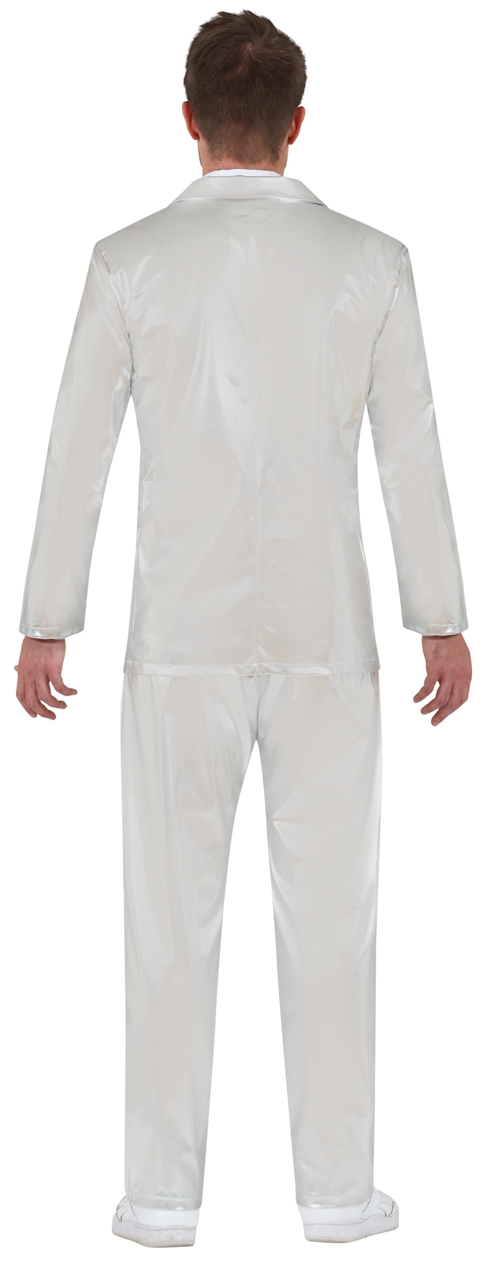 GP86095 – Karneval Glanz Silber Anzug – Größe: 46 - 48 (S), 48 - 50 (M), 52 - 54 (L) – Farbe: Silber