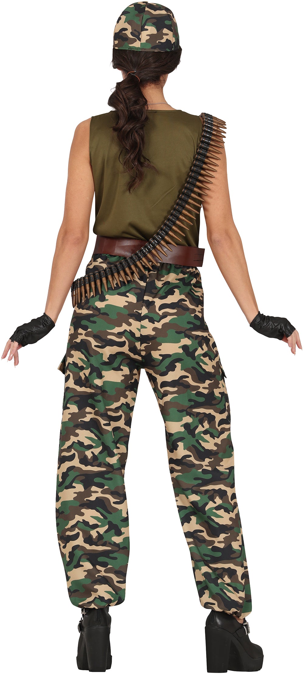 GP86125 – Militär Uniform Camouflage Kostüm Set – Größe: 36 - 38 (S), 38 - 40 (M), 42 - 44 (L) – Farbe: Grün