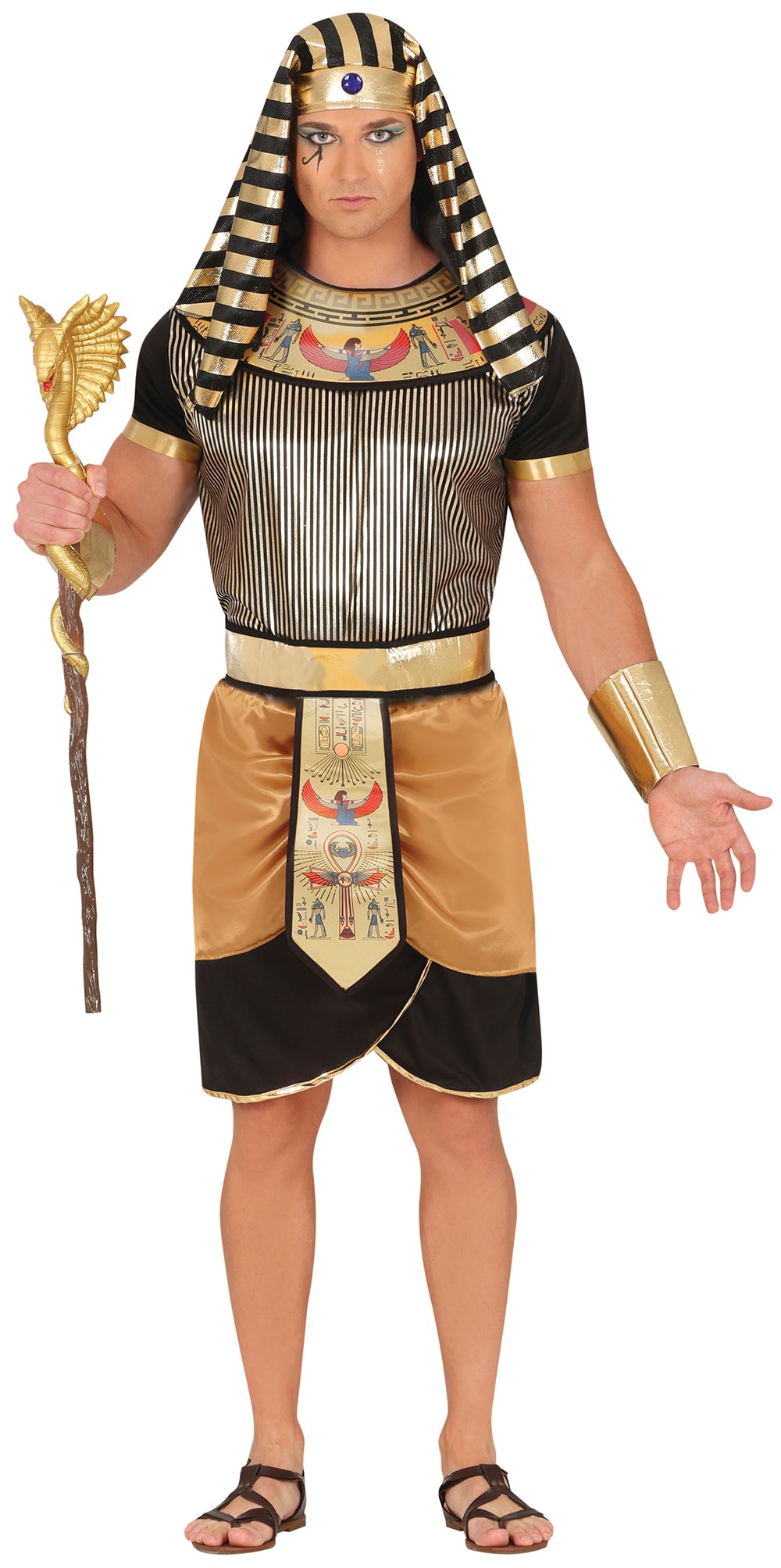 GP86144 – Ägypten Kostüm Pharao Karneval – Größe: 48 - 50 (M), 52 - 54 (L) – Farbe: Schwarz