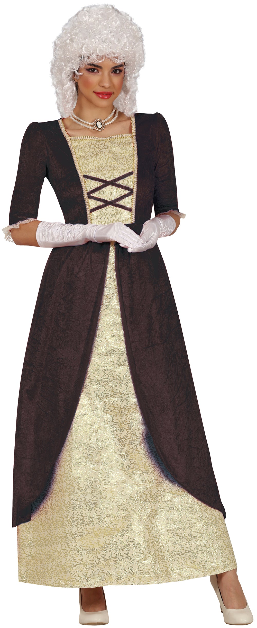 GP86163 – Marquise Kostüm Schwarz Beige Antike – Größe: 36 - 38 (S), 38 - 40 (M), 42 - 44 (L) – Farbe: Rot