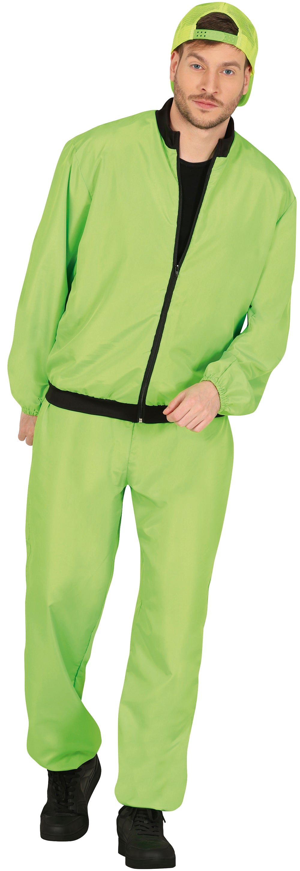 GP86187 – Retro 80s 90s Karneval Outfit – Größe: 48 - 50 (M), 52 - 54 (L) – Farbe: Grün