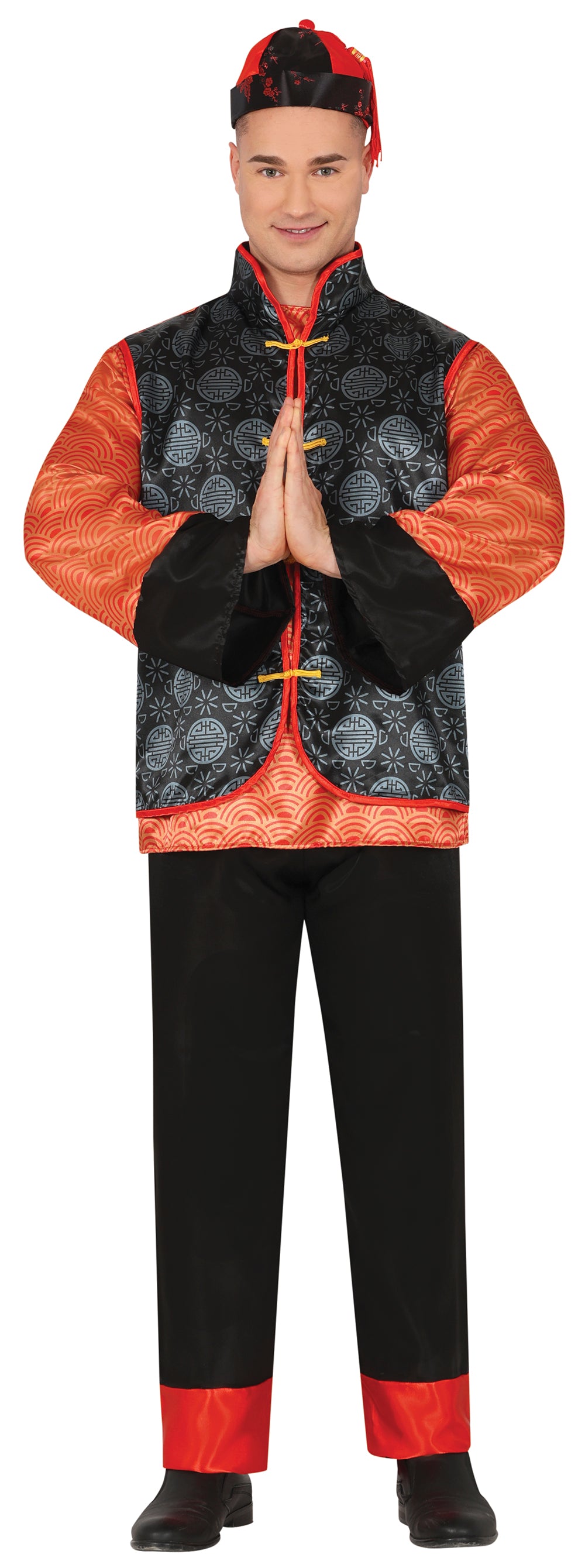 GP86209 – Weltkulturen Kostüm Chinesischer Look – Größe: 48 - 50 (M), 52 - 54 (L) – Farbe: Rot