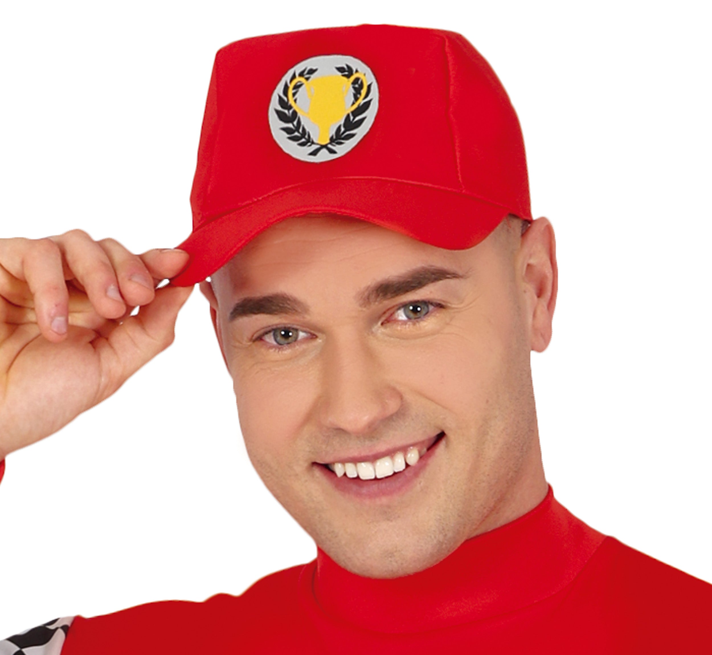 GP86221 – Sportlicher Rennfahrer Karneval Kostüm – Größe: 48 - 50 (M), 52 - 54 (L) – Farbe: Rot