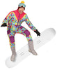 GP86237 – 80S Karneval Bunter Anzug Retro Skikostüm – Größe: 46 - 48 (S), 48 - 50 (M), 52 - 54 (L) – Farbe: Mehrfarbig