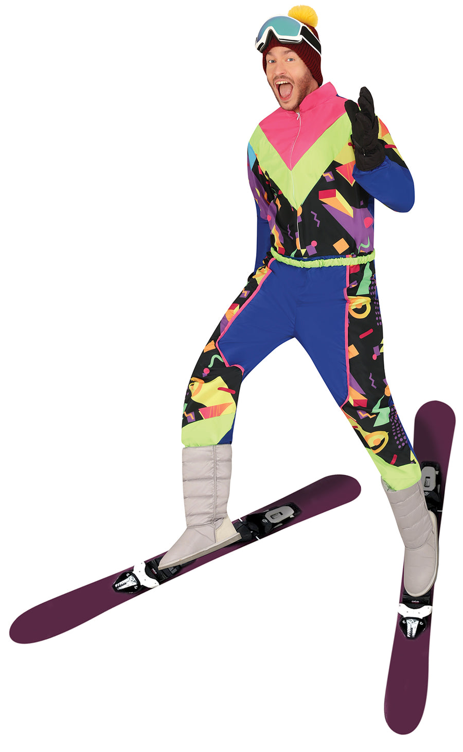 Skifahrer Kostüm für Herren Retro Skianzug