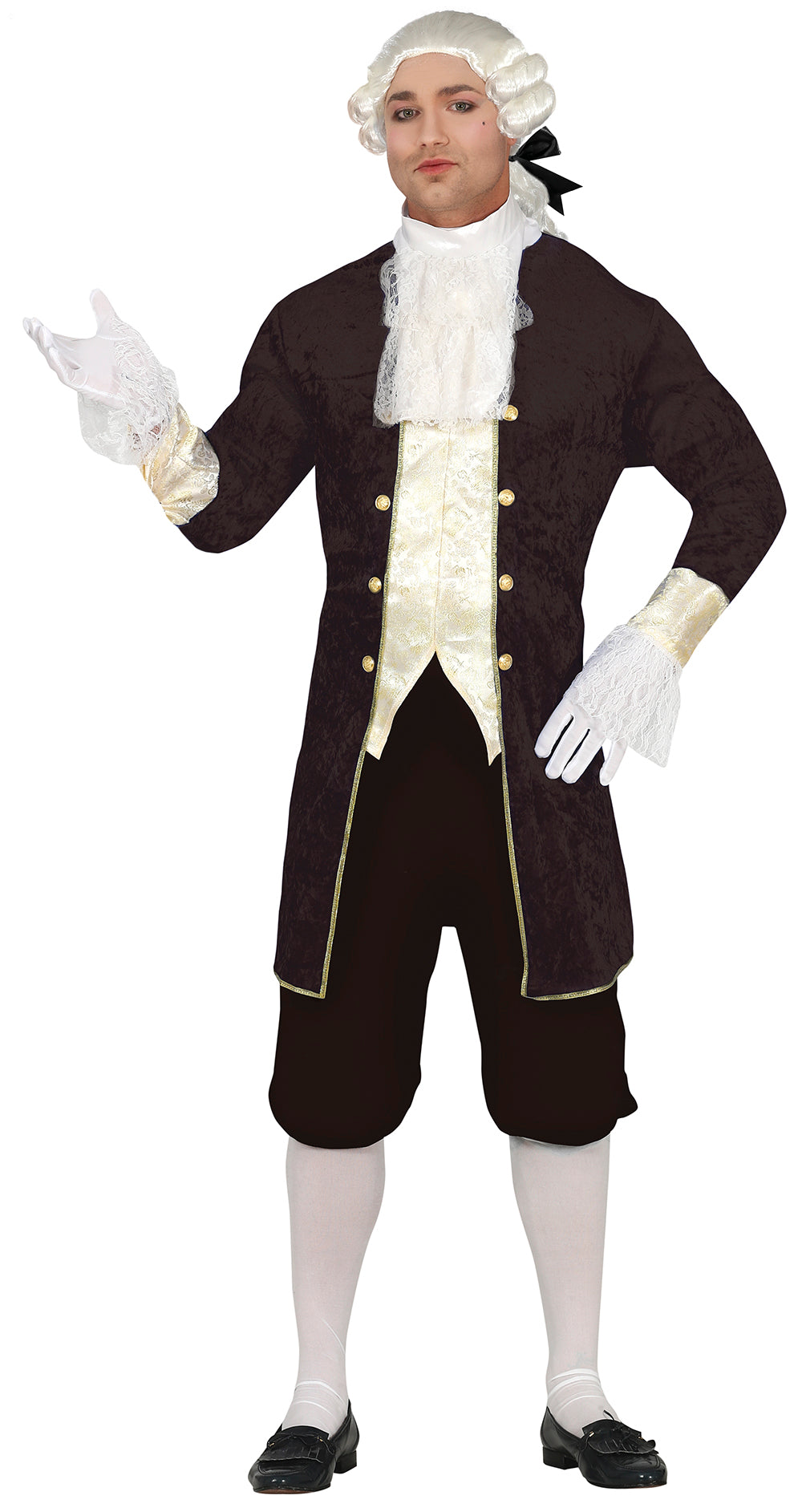 GP86266 – Marquisen Eleganz Barock Kostüm – Größe: 48 - 50 (M), 52 - 54 (L) – Farbe: Braun