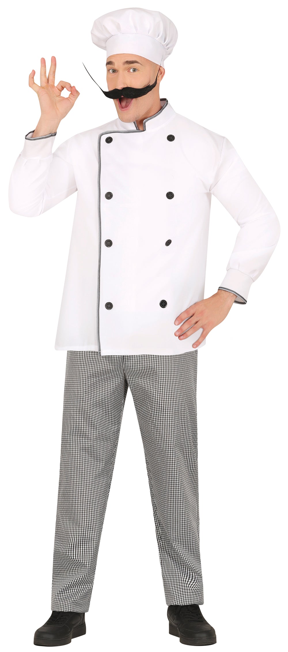 GP86279 – Koch Karnevals Kostüm Chef Mütze – Größe: 48 - 50 (M), 52 - 54 (L) – Farbe: Weiß