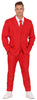 GP86296 – Karneval Rot Kostüm Anzug Krawatte – Größe: 46 - 48 (S), 48 - 50 (M), 52 - 54 (L) – Farbe: Rot