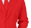 GP86296 – Karneval Rot Kostüm Anzug Krawatte – Größe: 46 - 48 (S), 48 - 50 (M), 52 - 54 (L) – Farbe: Rot