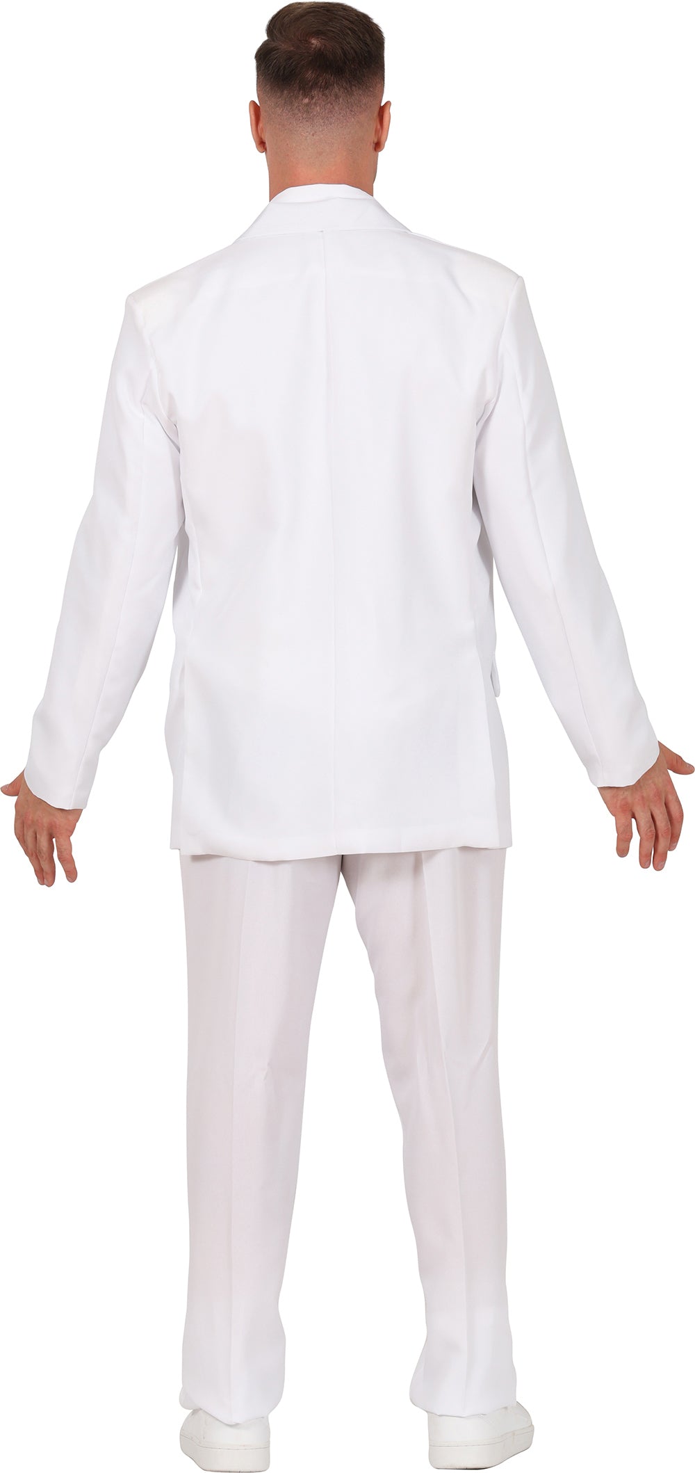 GP86300 – Karneval Anzug Weiß Krawatte Hosen – Größe: 46 - 48 (S), 48 - 50 (M), 52 - 54 (L) – Farbe: Weiß