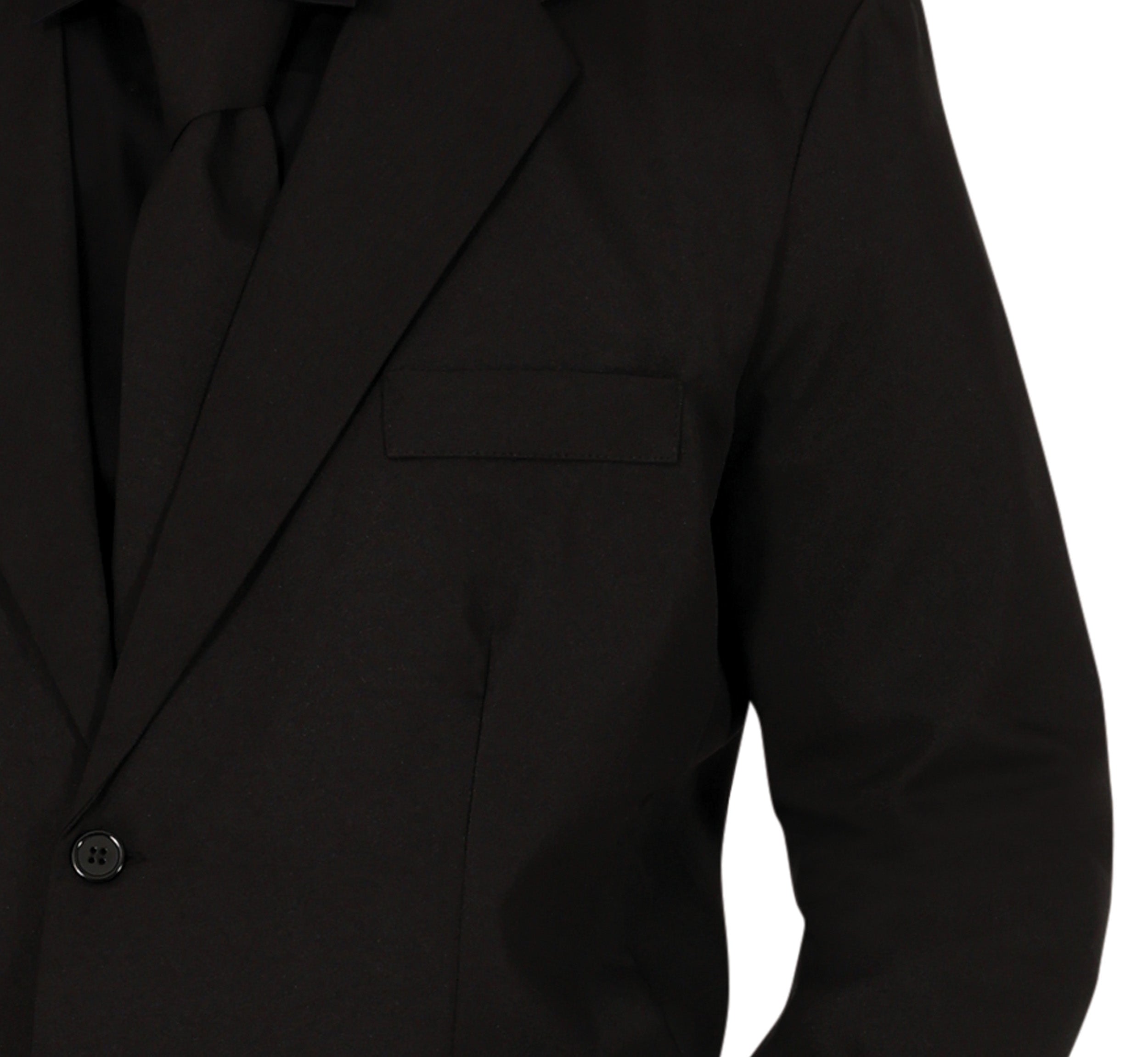 GP86305 – Karneval Eleganz Schwarz Anzug Komplettset – Größe: 46 - 48 (S), 48 - 50 (M), 52 - 54 (L) – Farbe: Schwarz