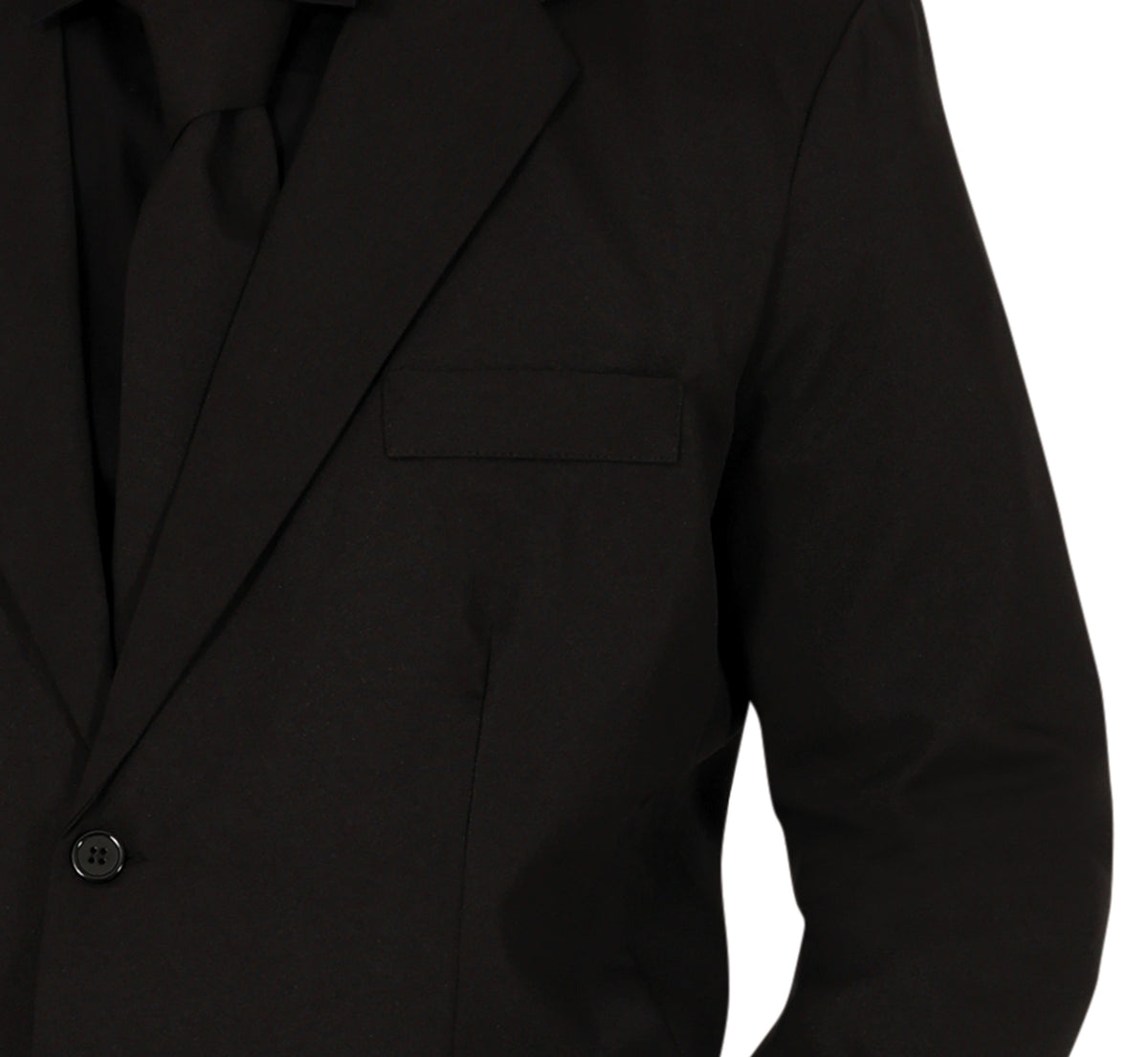 GP86305 – Karneval Eleganz Schwarz Anzug Komplettset – Größe: 46 - 48 (S), 48 - 50 (M), 52 - 54 (L) – Farbe: Schwarz