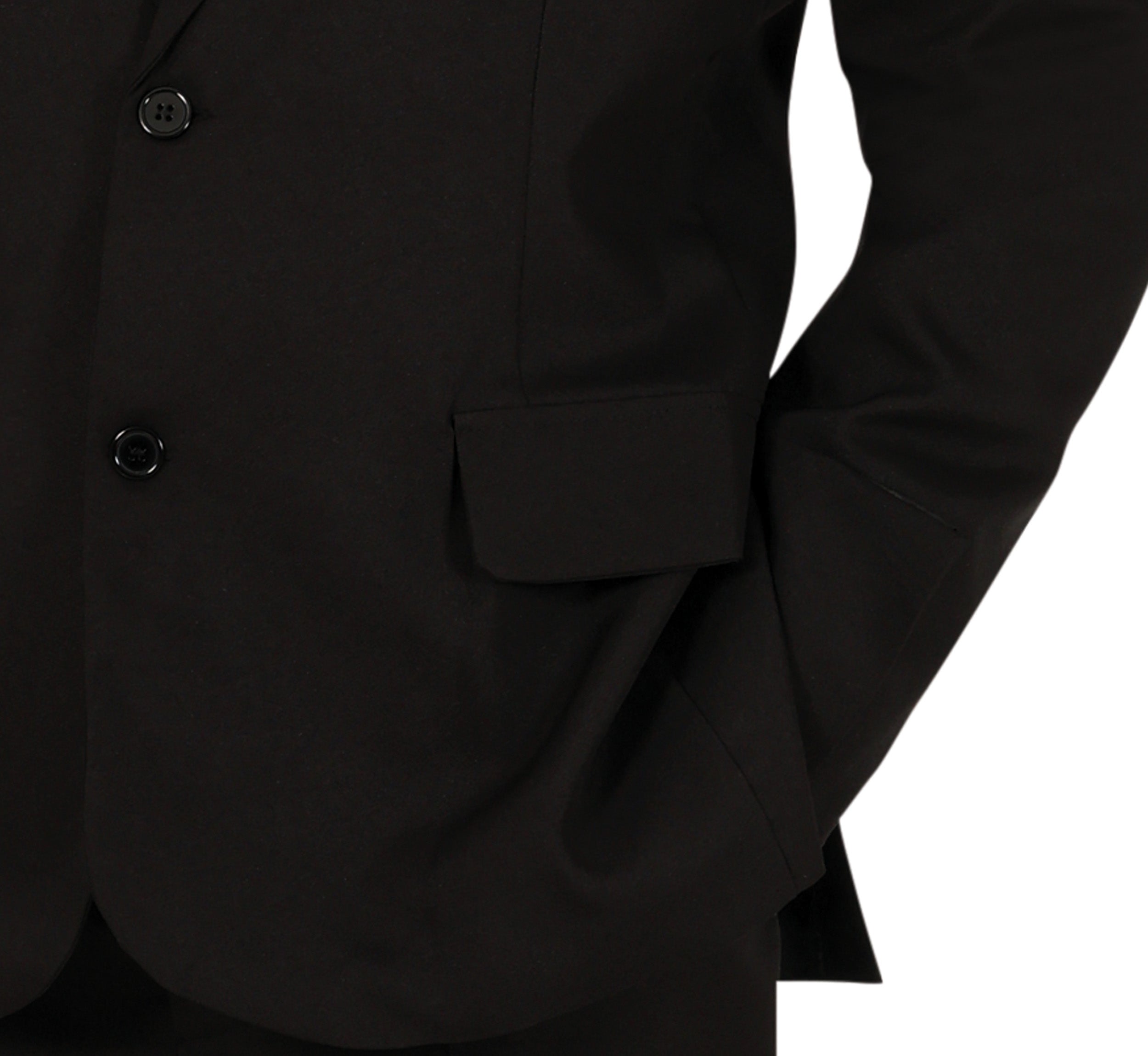 GP86305 – Karneval Eleganz Schwarz Anzug Komplettset – Größe: 46 - 48 (S), 48 - 50 (M), 52 - 54 (L) – Farbe: Schwarz