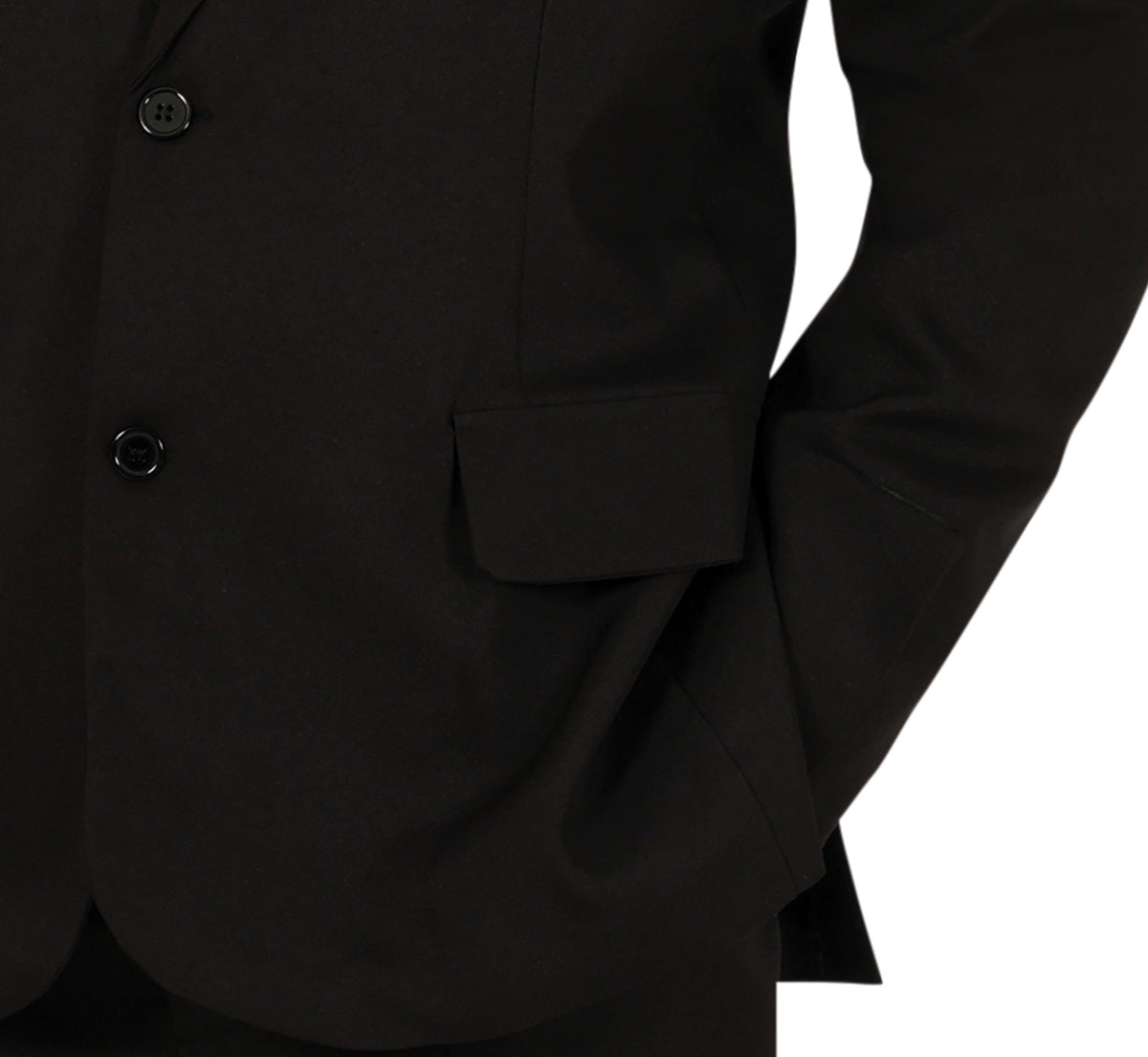 GP86305 – Karneval Eleganz Schwarz Anzug Komplettset – Größe: 46 - 48 (S), 48 - 50 (M), 52 - 54 (L) – Farbe: Schwarz