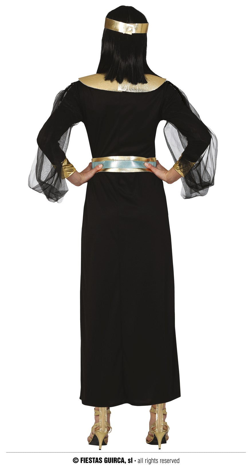 GP79371 – Ägyptische Königin Karnevalsgewand – Größe: 44 - 46 (XL) – Farbe: Schwarz