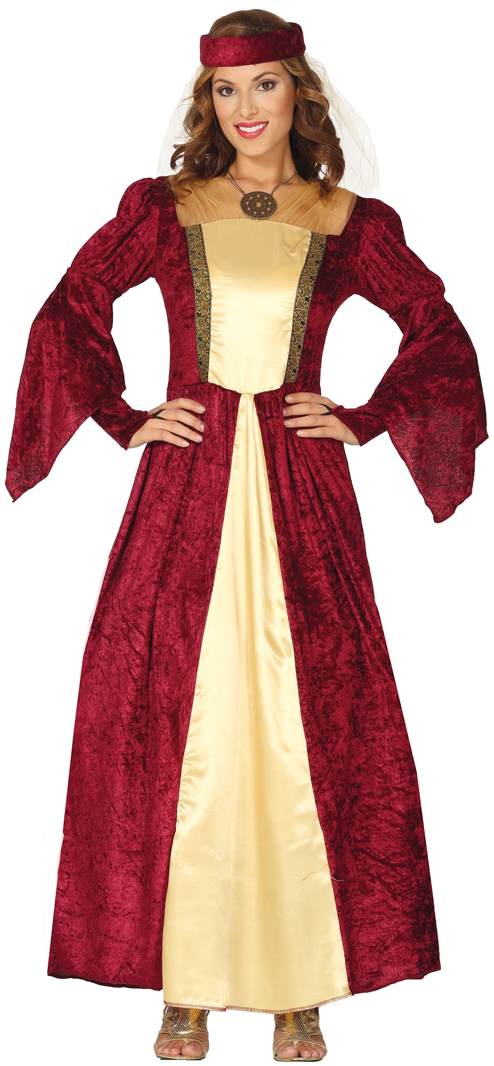 GP88673 – Prinzessin Kostüm Mittelalter Märchenkönigin – Größe: 44 - 46 (XL) – Farbe: Grau