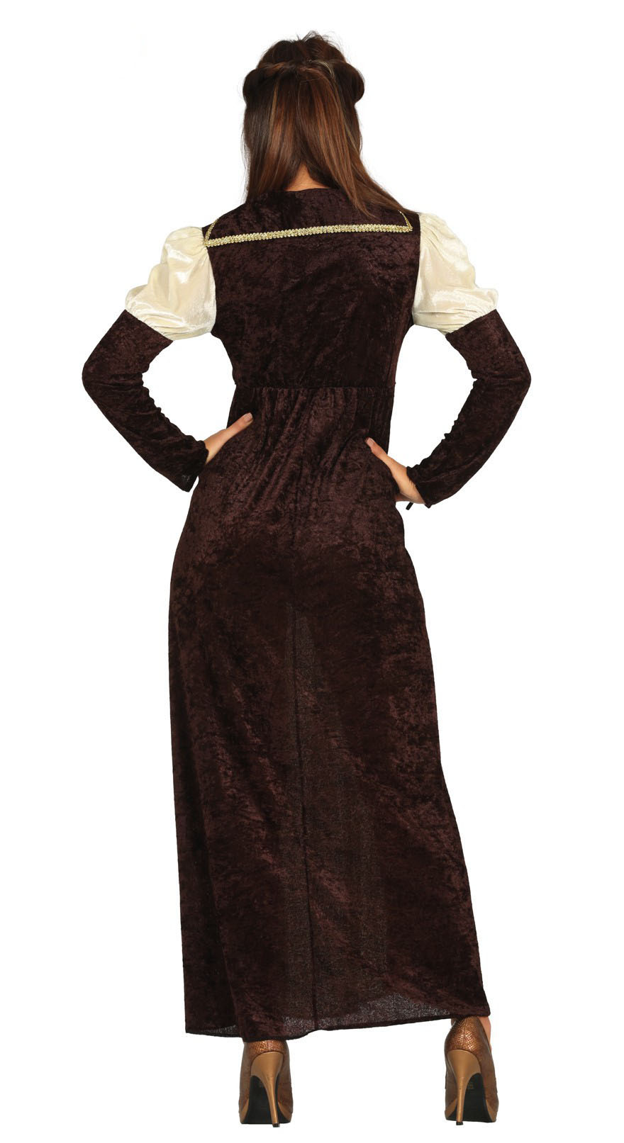 GP88197 – Prinzessin Mittelalter Kostüm Karneval – Größe: 44 - 46 (XL) – Farbe: Braun, Ansicht 2