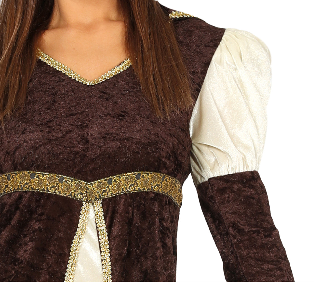 GP88197 – Prinzessin Mittelalter Kostüm Karneval – Größe: 44 - 46 (XL) – Farbe: Braun