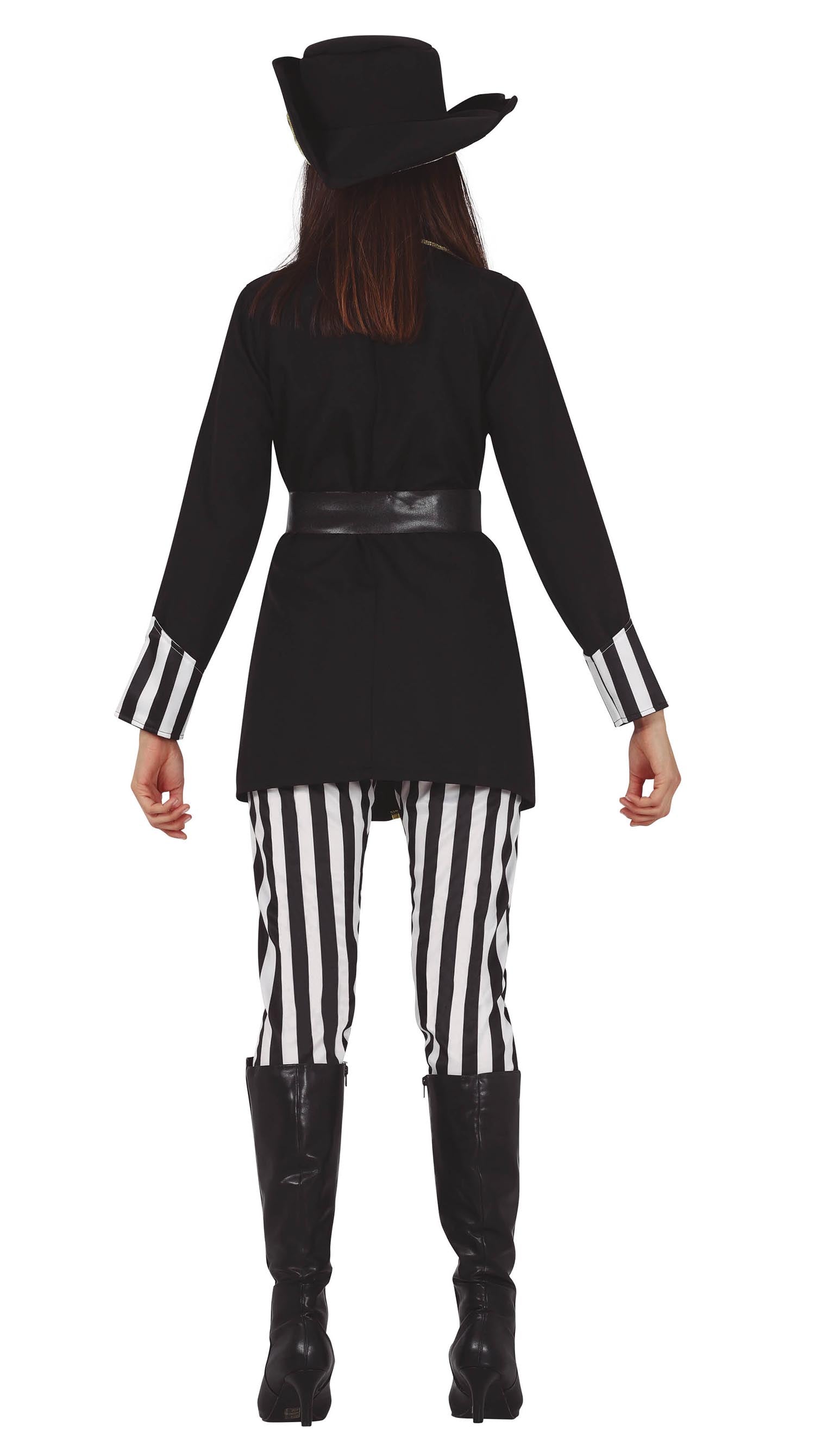 GP79172 – Piraten Kapitänin Kostüm Karneval – Größe: 44 - 46 (XL) – Farbe: Schwarz