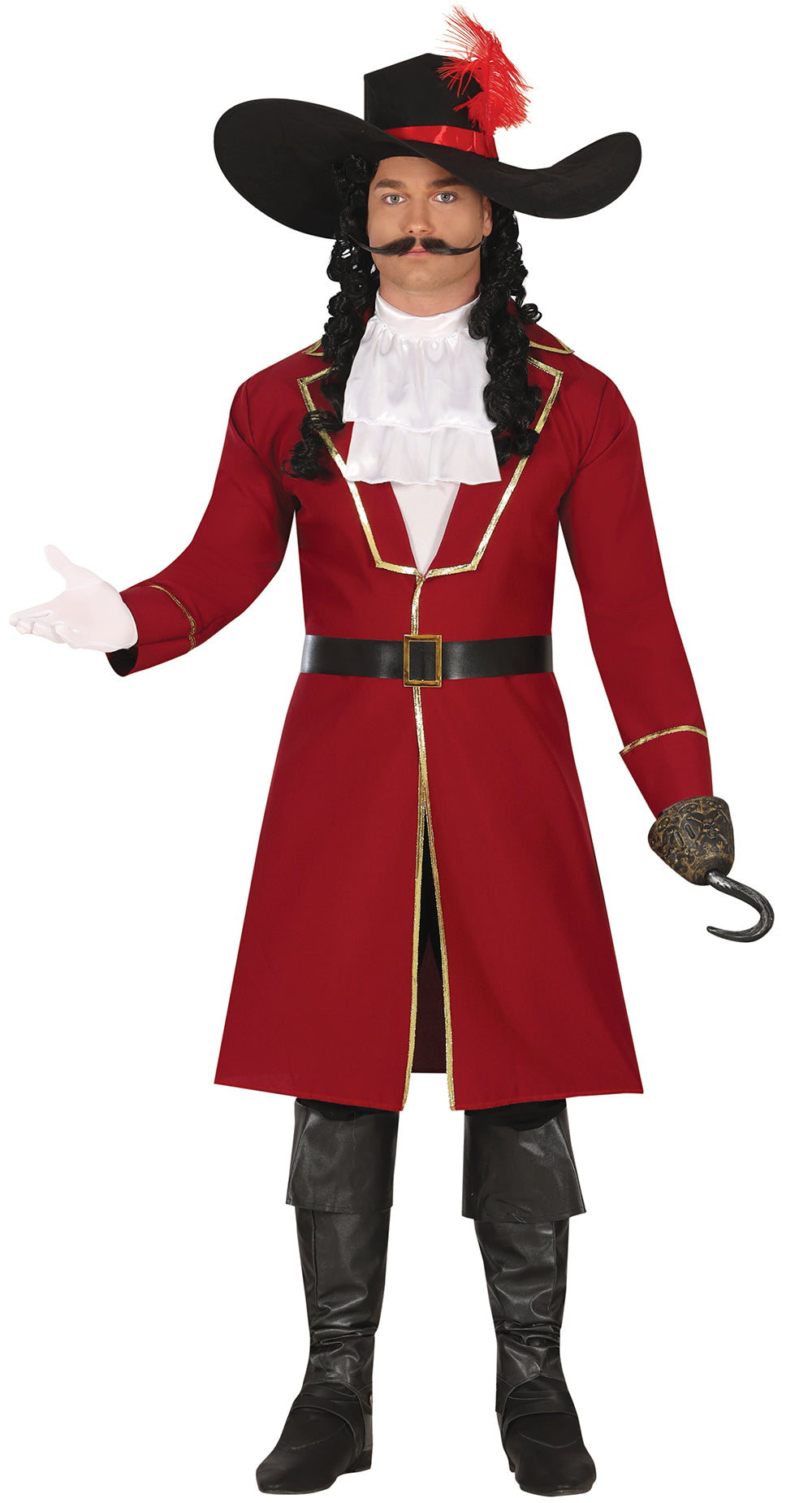 GP80300 – Pirat Kapitän Abenteuer Karneval – Größe: 54 - 56 (XL) – Farbe: Rot