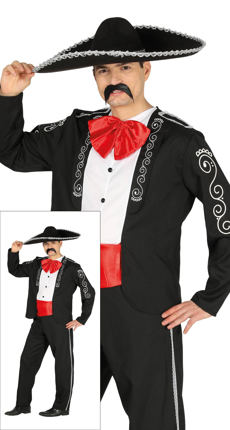 Mariachi Kostüm für Herren schwarz