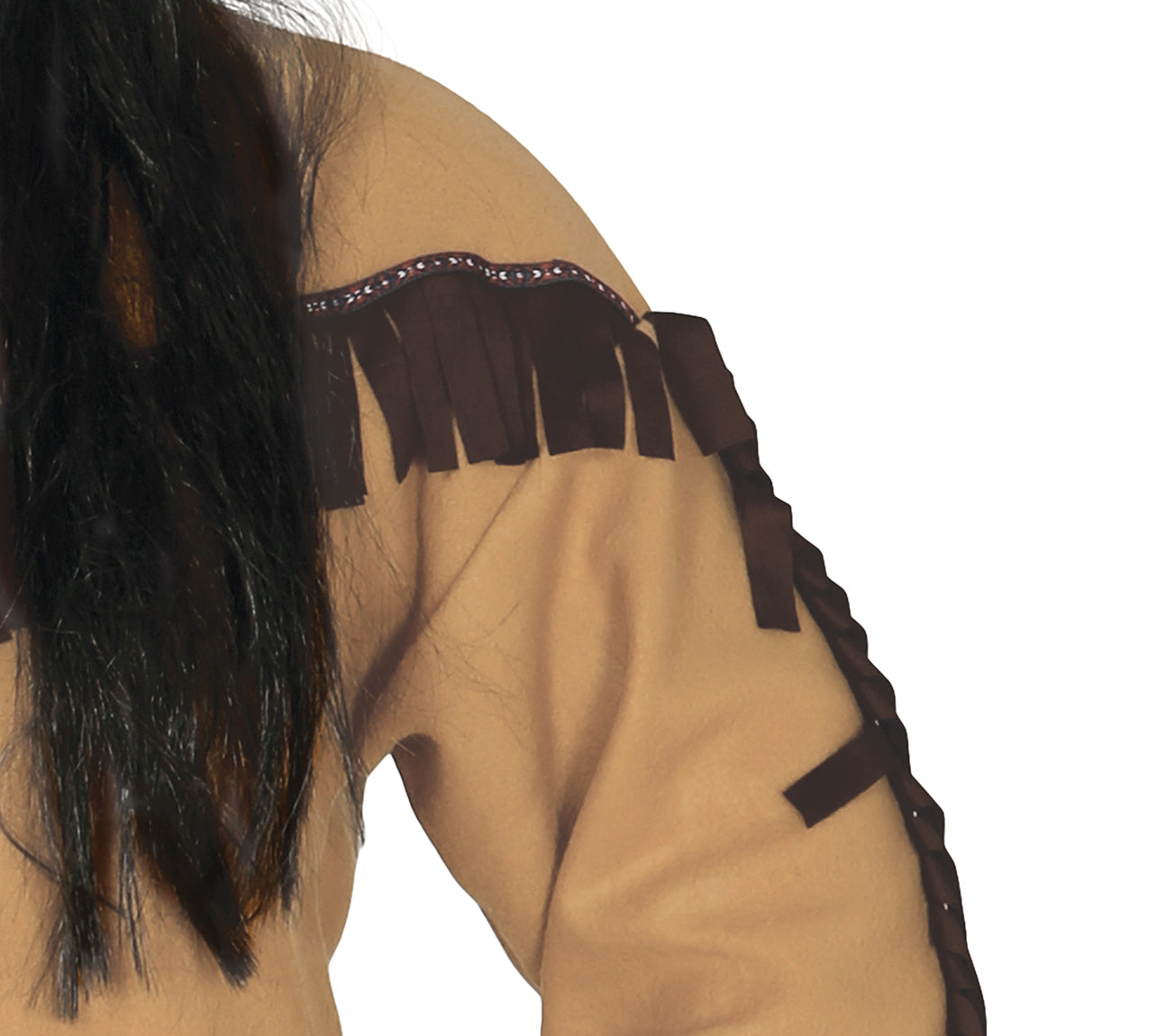 GP84363 – Indischer Häuptling Fransen Karneval – Größe: 54 - 56 (XL) – Farbe: Braun
