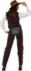 GP79148 – Cowgirl Abenteuer Weste Halstuch – Größe: 36 - 38 (S), 44 - 46 (XL) – Farbe: Braun
