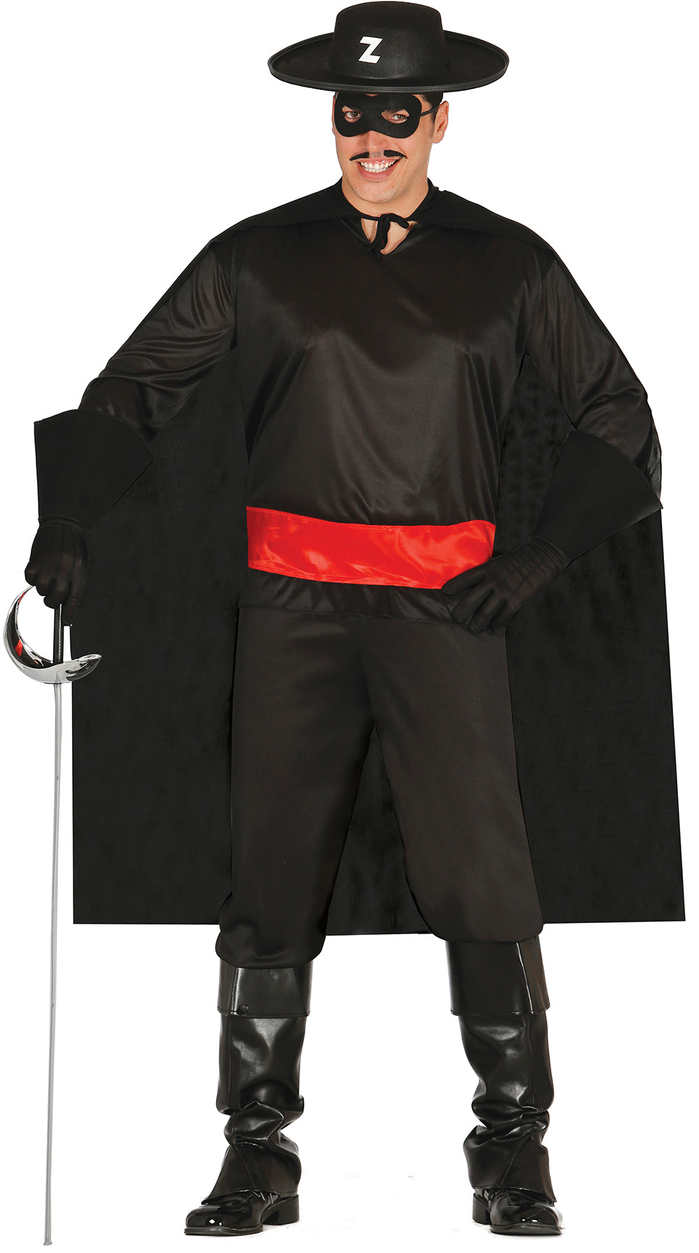 GP80021 – Banditen Musketiere Kostümmaske – Größe: 56 - 58 (XXL) – Farbe: Schwarz