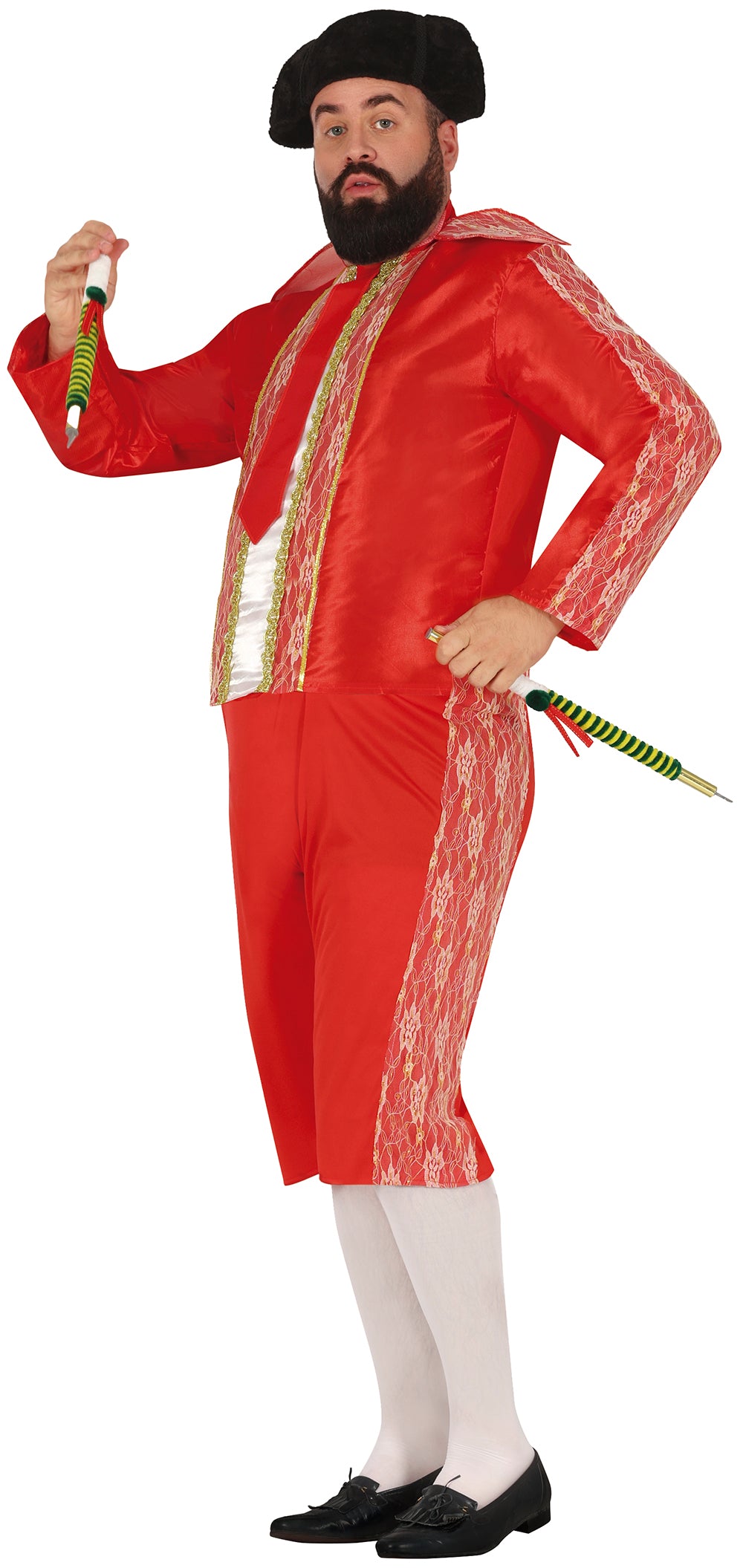 GP80805 – Stierkämpfer Traditionelles Kostüm – Größe: 56 - 58 (XXL) – Farbe: Rot