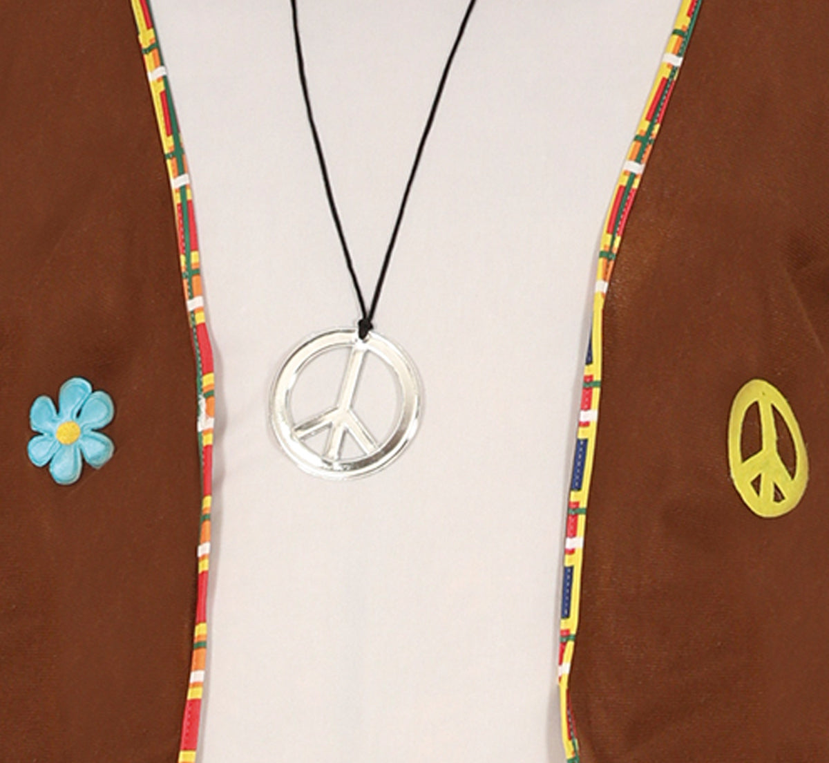 GP80522 – Hippie 70er Jahre Kostüm Bunter Flower – Größe: 56 - 58 (XXL) – Farbe: Braun
