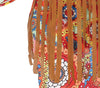 GP79379 – Hippies Kostüm Bunt 60s Kleid Karneval – Größe: 44 - 46 (XL) – Farbe: Braun