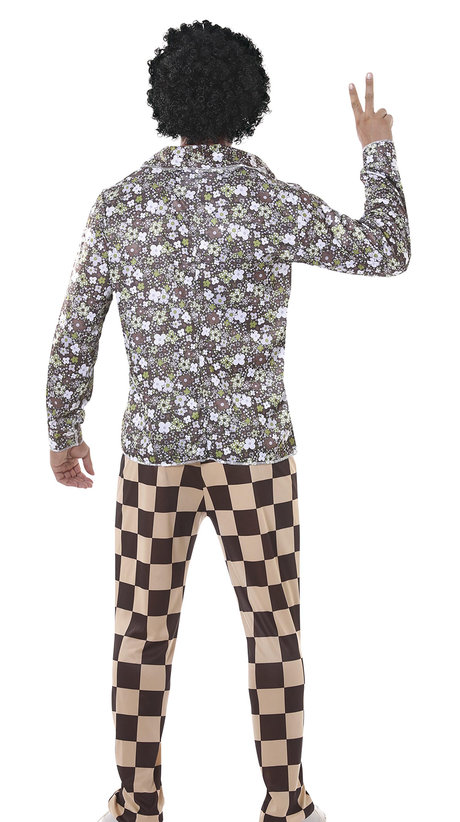 GP80763 – 70S Retro Anzug Disco Kostüm – Größe: 54 - 56 (XL) – Farbe: Braun