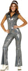 GP86578 – 70S Diskoklassiker Party Overall Glänzender – Größe: 44 - 46 (XL) – Farbe: Silber