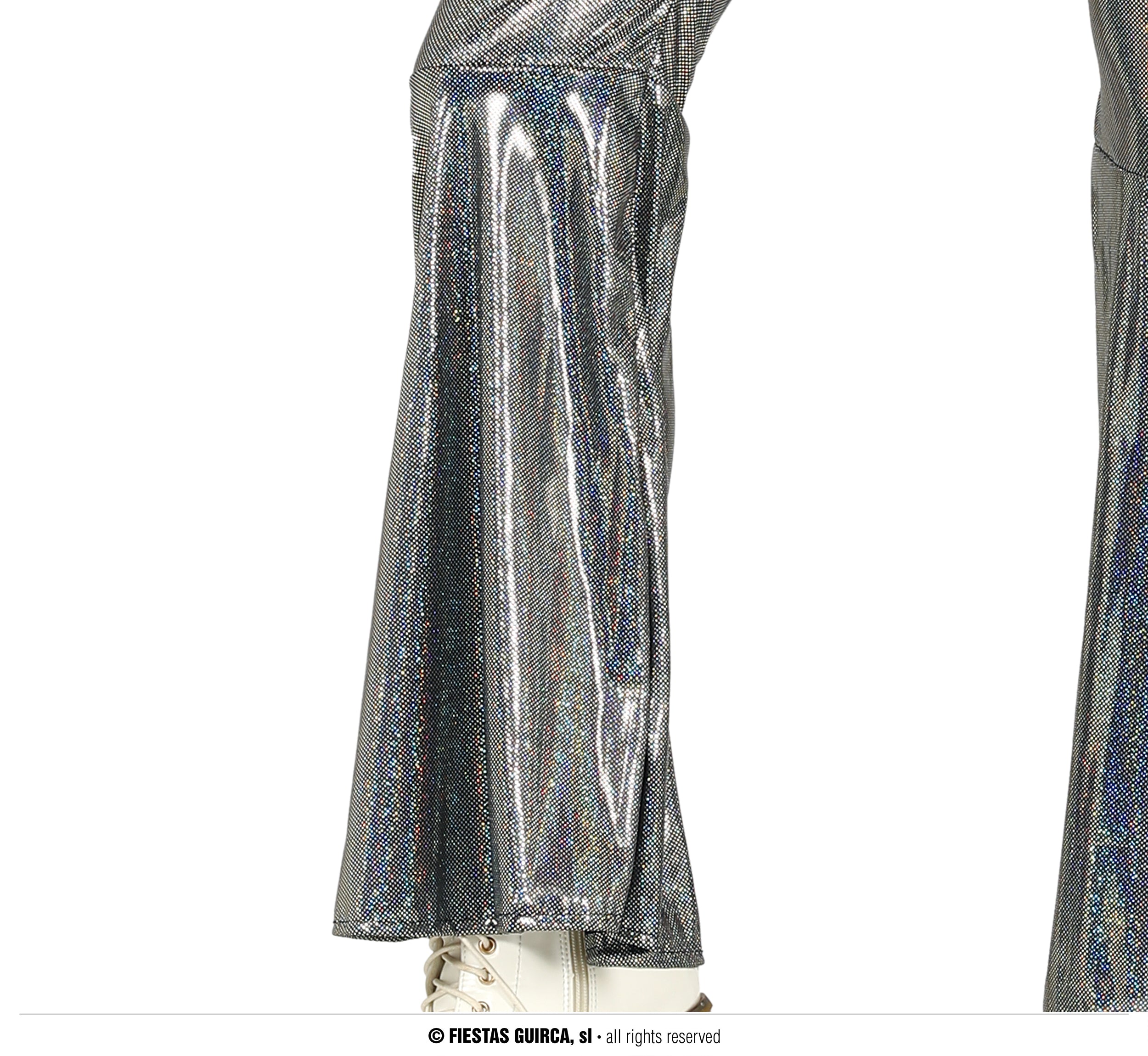 GP86578 – 70S Diskoklassiker Party Overall Glänzender – Größe: 44 - 46 (XL) – Farbe: Silber