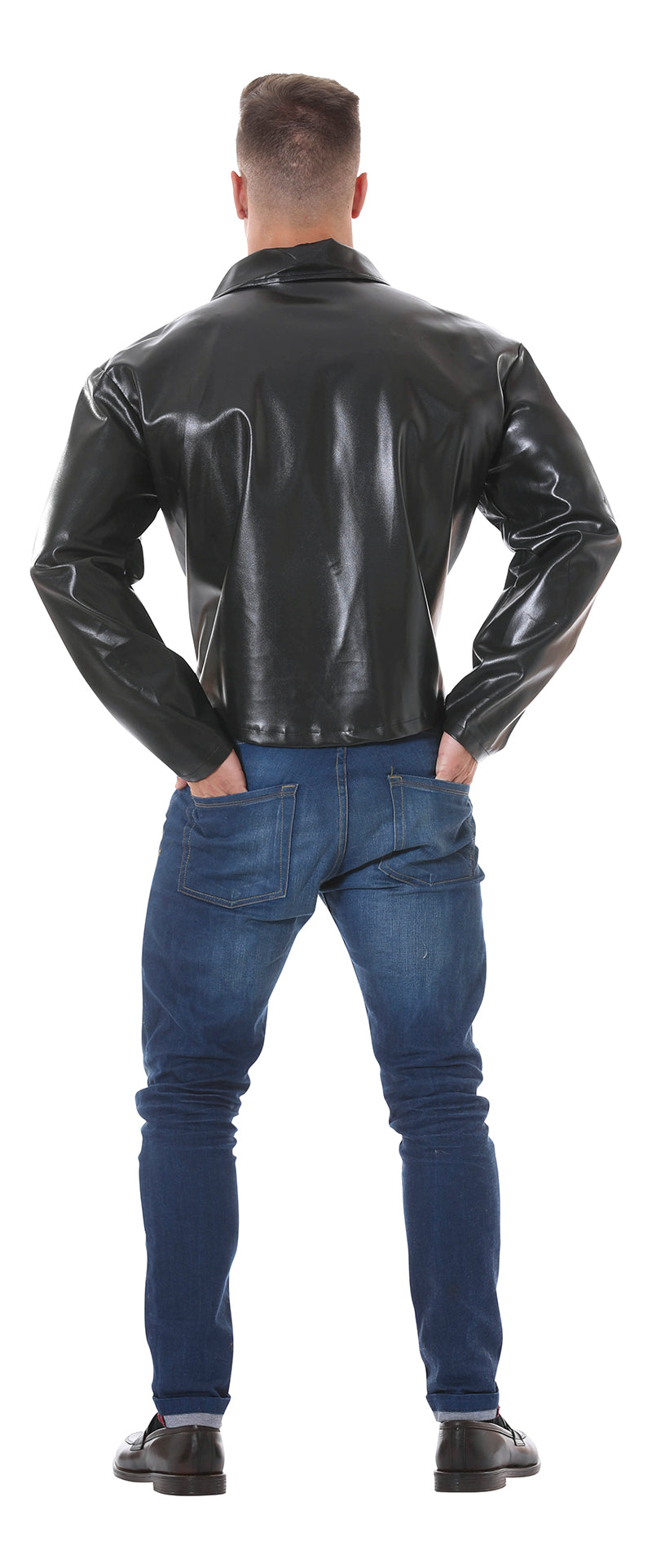 GP80642 – Film Klassiker 50er Biker Jacke – Größe: 56 - 58 (XXL) – Farbe: Schwarz
