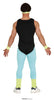 GP79662 – Achtziger Jahre Sporttrainer Retro Look Kostüm – Größe: 54 - 56 (XL) – Farbe: Blau