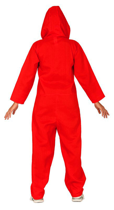 GP88690 – Diebe Karneval Overall Rot Kapuze – Größe: 36 - 38 (S) – Farbe: Rot, Ansicht 2