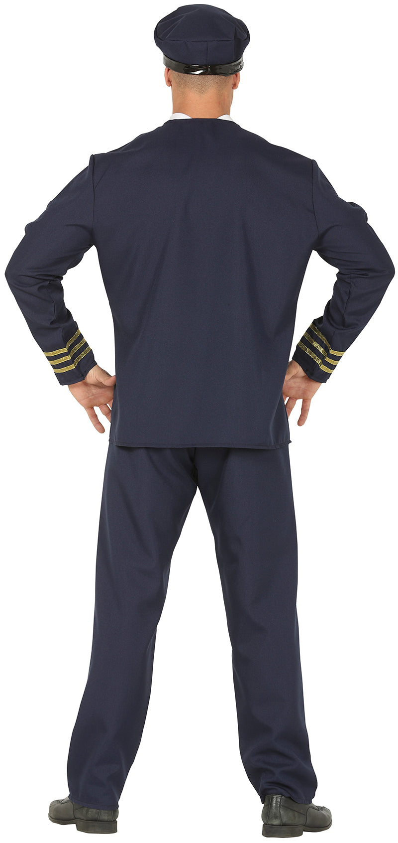 GP88572 – Pilot Karnevalsanzug Kapitän Kostüm – Größe: 46 - 48 (S) – Farbe: Blau, Ansicht 2