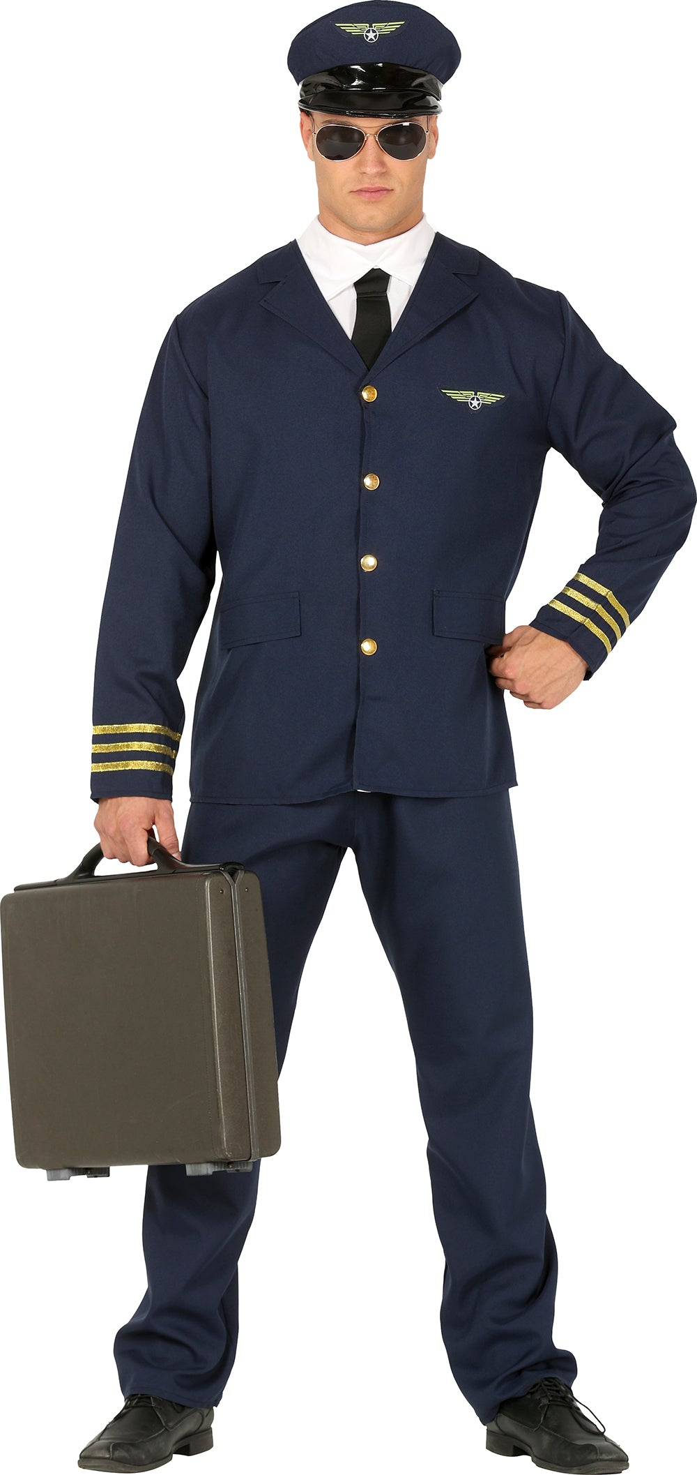 GP88572 – Pilot Karnevalsanzug Kapitän Kostüm – Größe: 54 - 56 (XL) – Farbe: Blau