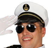 Kapitän Kostüm für Herren mit Mütze weiß, Bild 13