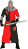 GP86508 – Ritter Mittelalter Heldenkostüm Kapuze – Größe: 52 - 54 (L) – Farbe: Rot