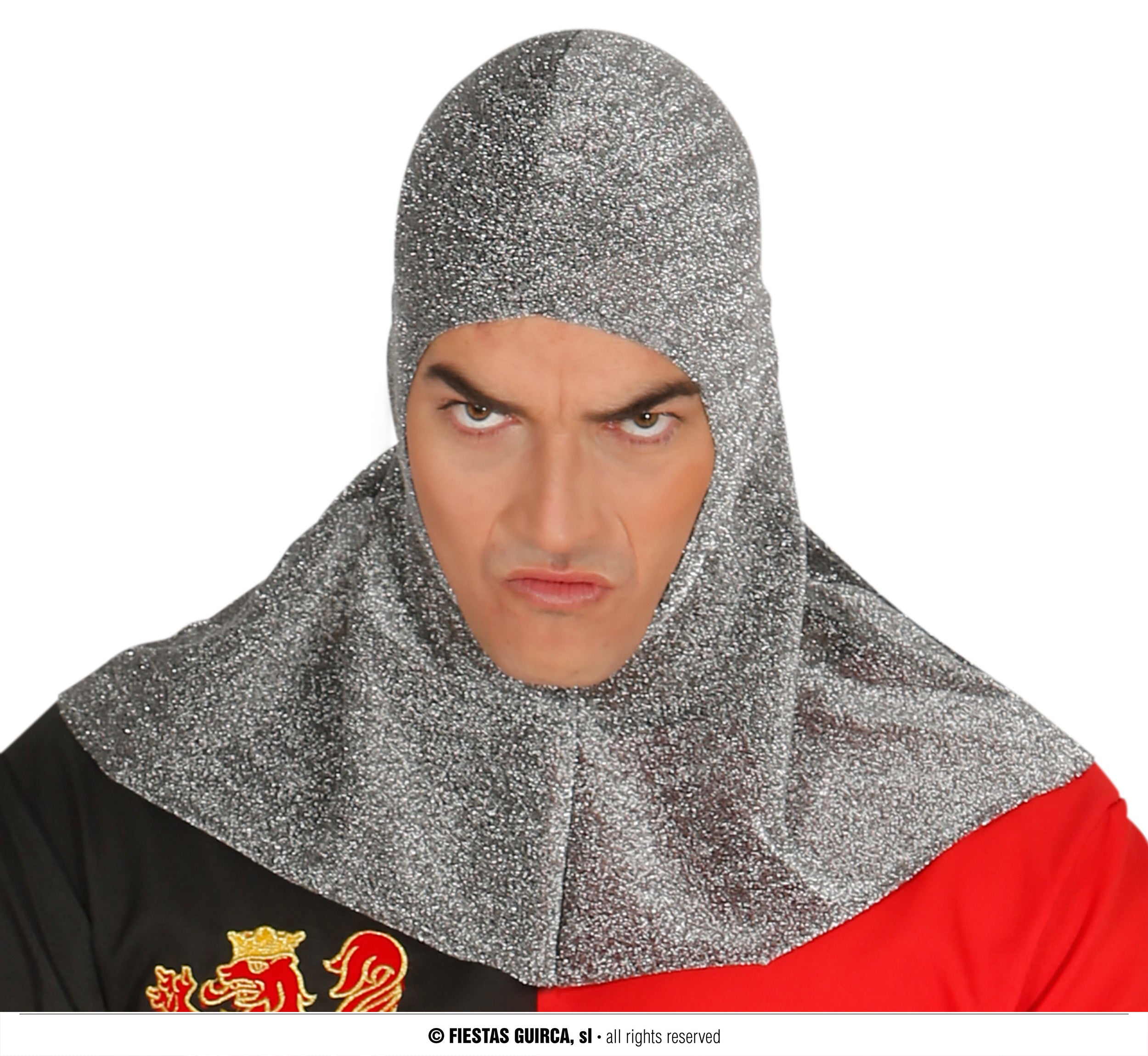 GP86508 – Ritter Mittelalter Heldenkostüm Kapuze – Größe: 52 - 54 (L) – Farbe: Rot