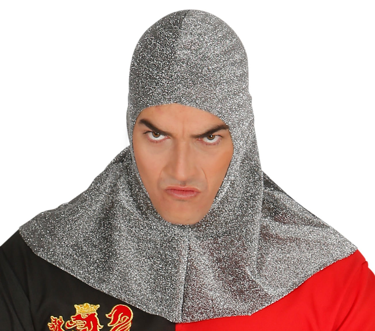 GP86508 – Ritter Mittelalter Heldenkostüm Kapuze – Größe: 48 - 50 (M) – Farbe: Rot