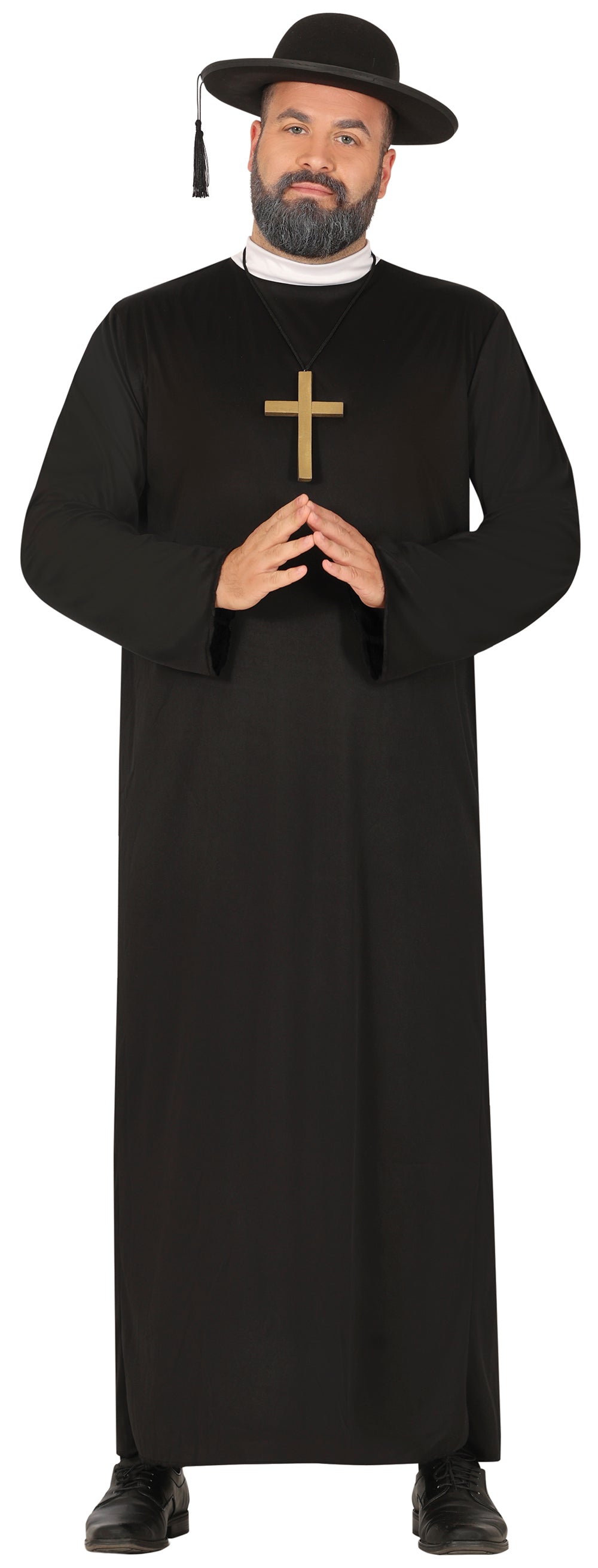 GP80030 – Religion Kleriker Priester Kostüm – Größe: 56 - 58 (XXL) – Farbe: Schwarz
