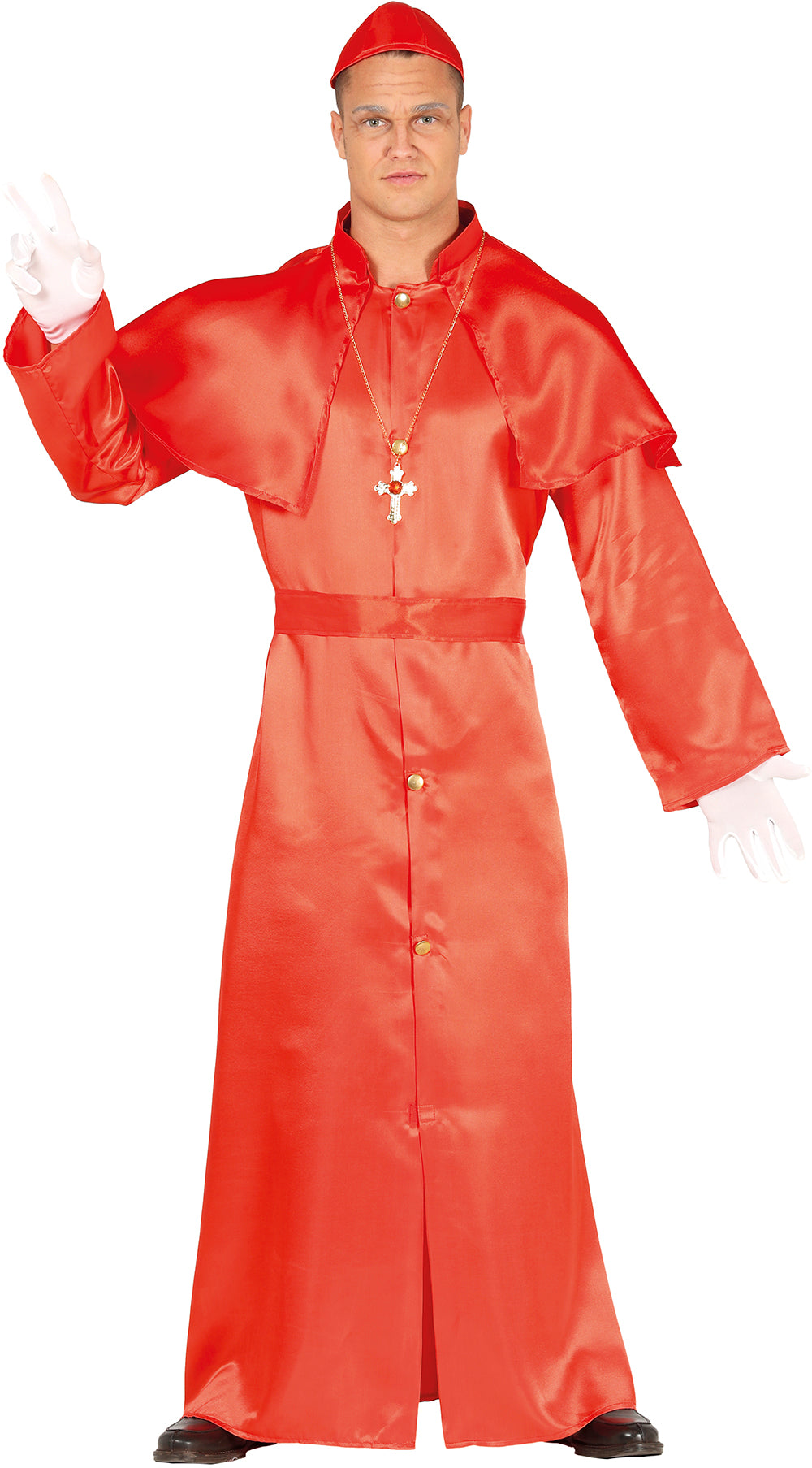 GP80386 – Religion Kardinal Kostüm Karneval – Größe: 54 - 56 (XL) – Farbe: Rot