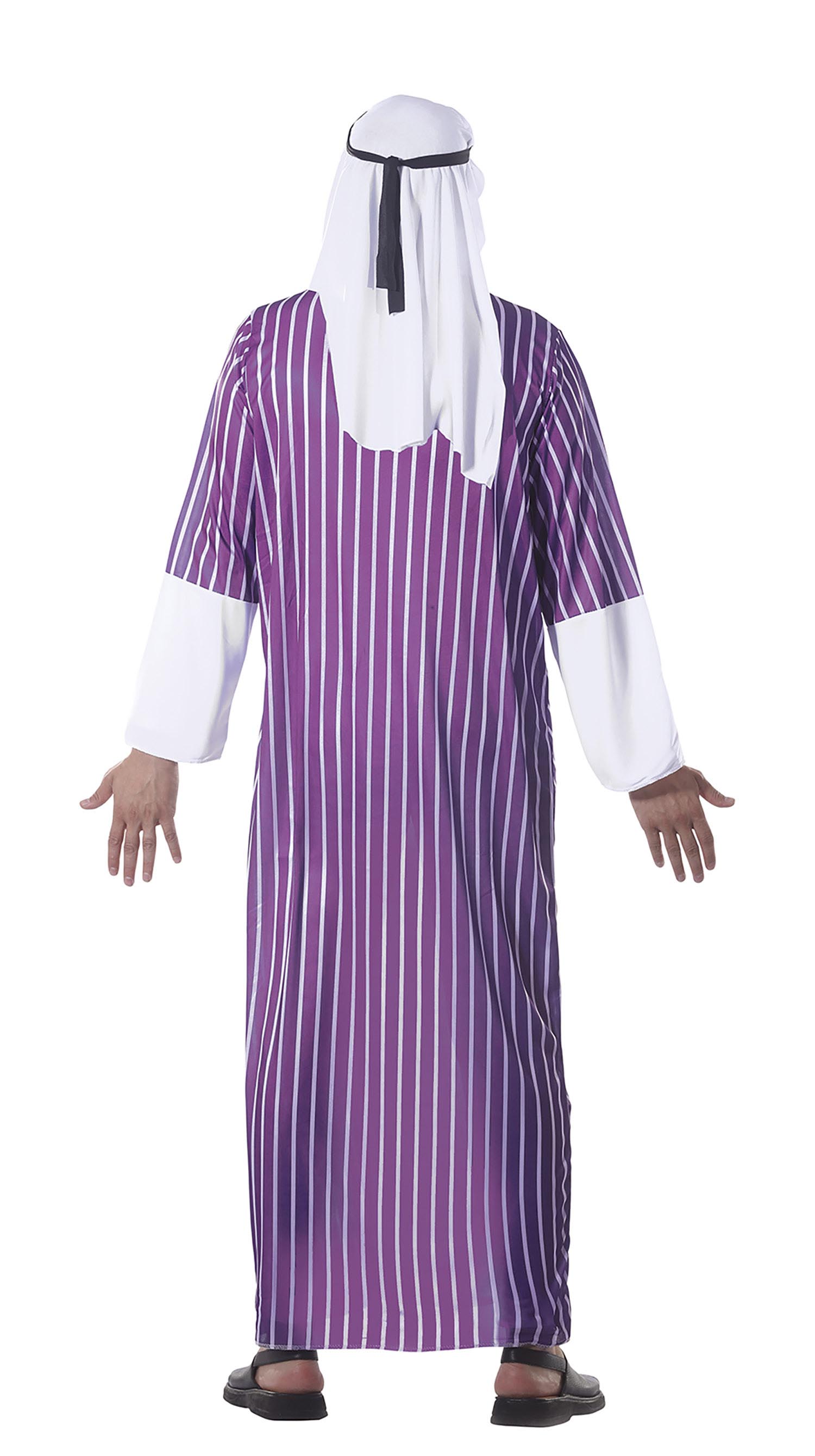 GP80067 – Wüstenprinz Lila Tunika Sheik Gewand – Größe: 56 - 58 (XXL) – Farbe: Weiß