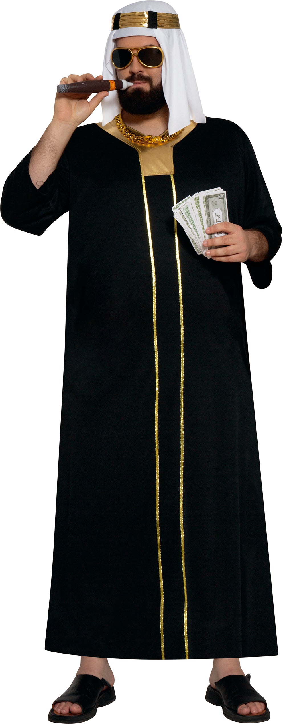 GP80830 – Wüstenprinz Karneval Kostüm Sheik – Größe: 56 - 58 (XXL) – Farbe: Schwarz